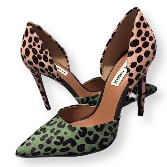 Steve Madden Green Leopard Hypnotic Leather Pump - 8.5 - Picture 3 of 3